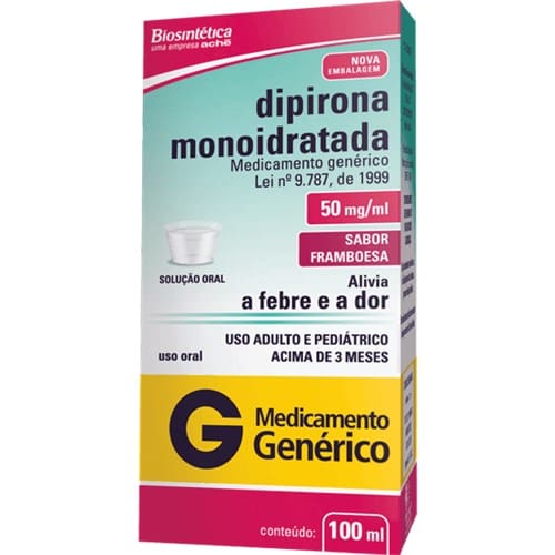 imagem de DIPIRONA SODICA  50MG XPE 100ML BIOSINTEGICA