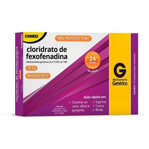 imagem de FEXOFENADINA  120MG 10CPR CIMED