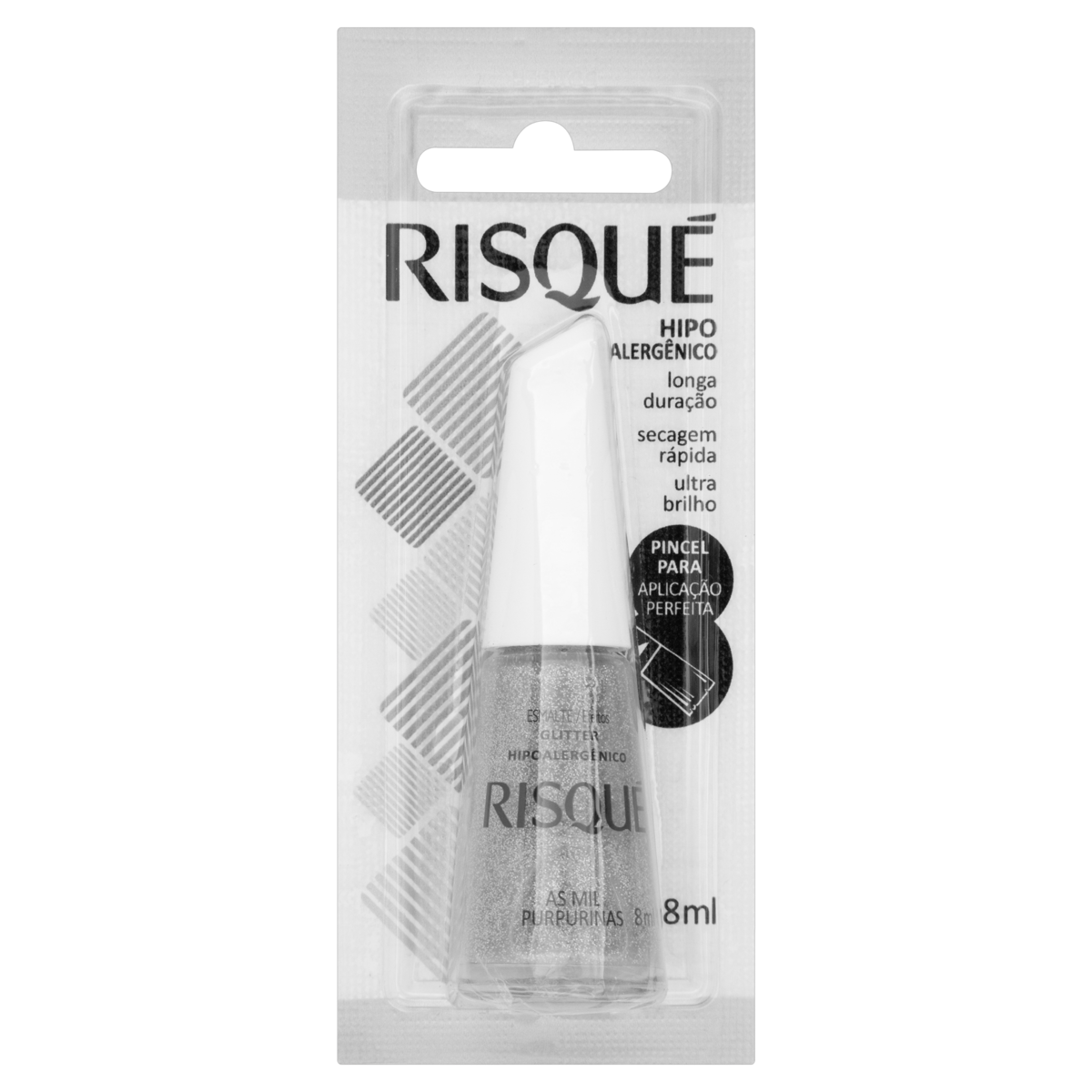 imagem de ESM RISQUE 8ML BL GLITTER MIL PUPURINAS