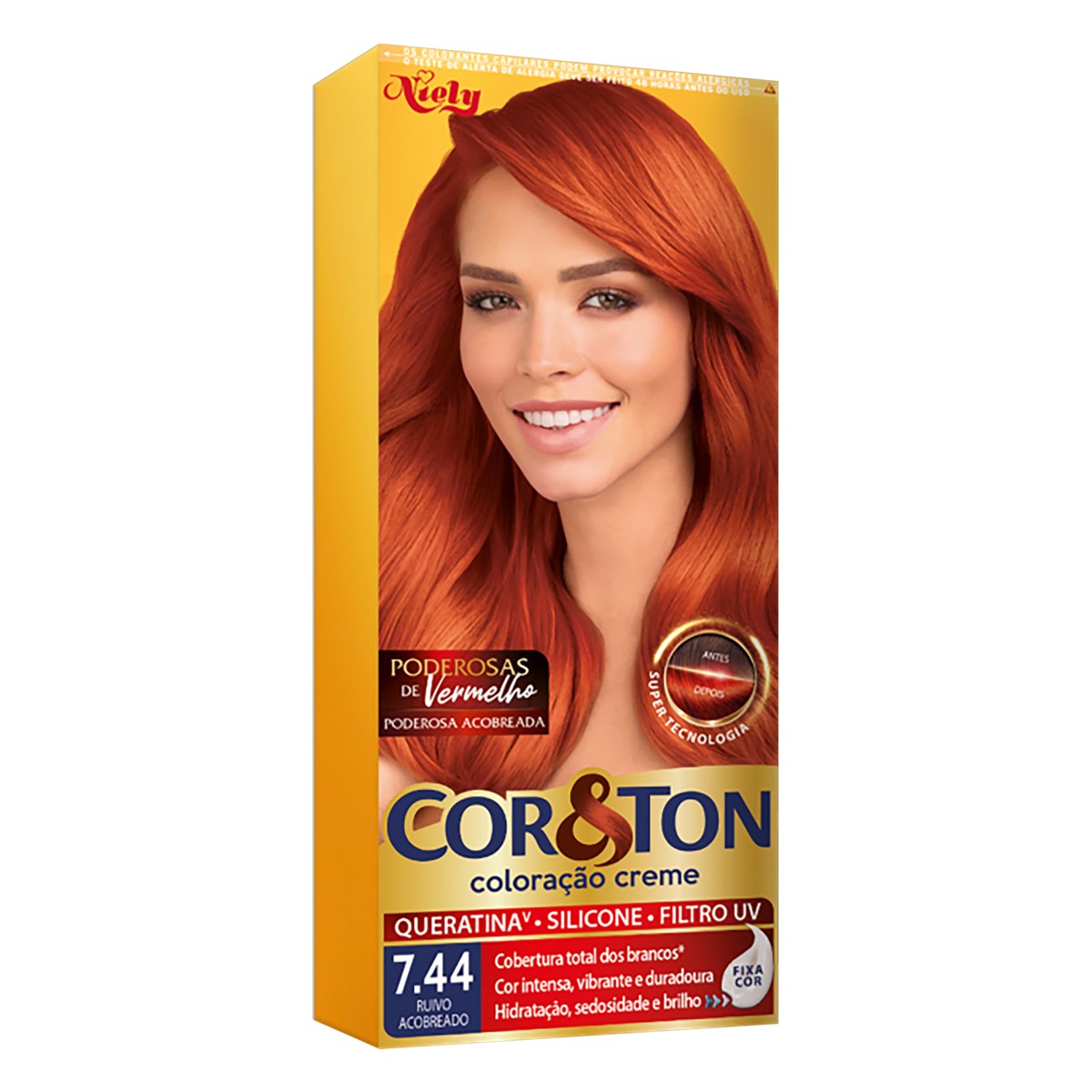 imagem de TINT COR E TON   7.44 RUIVO ACROBREADO