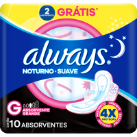 imagem de ABS ALWAYS 10UND SUAVE NOTURNO ABAS